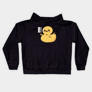 Angry gummy duck with knife! Kids Hoodie